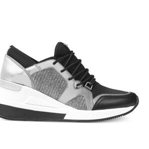 Michael Kors Michael Scout Sneakers In Black/ Silver